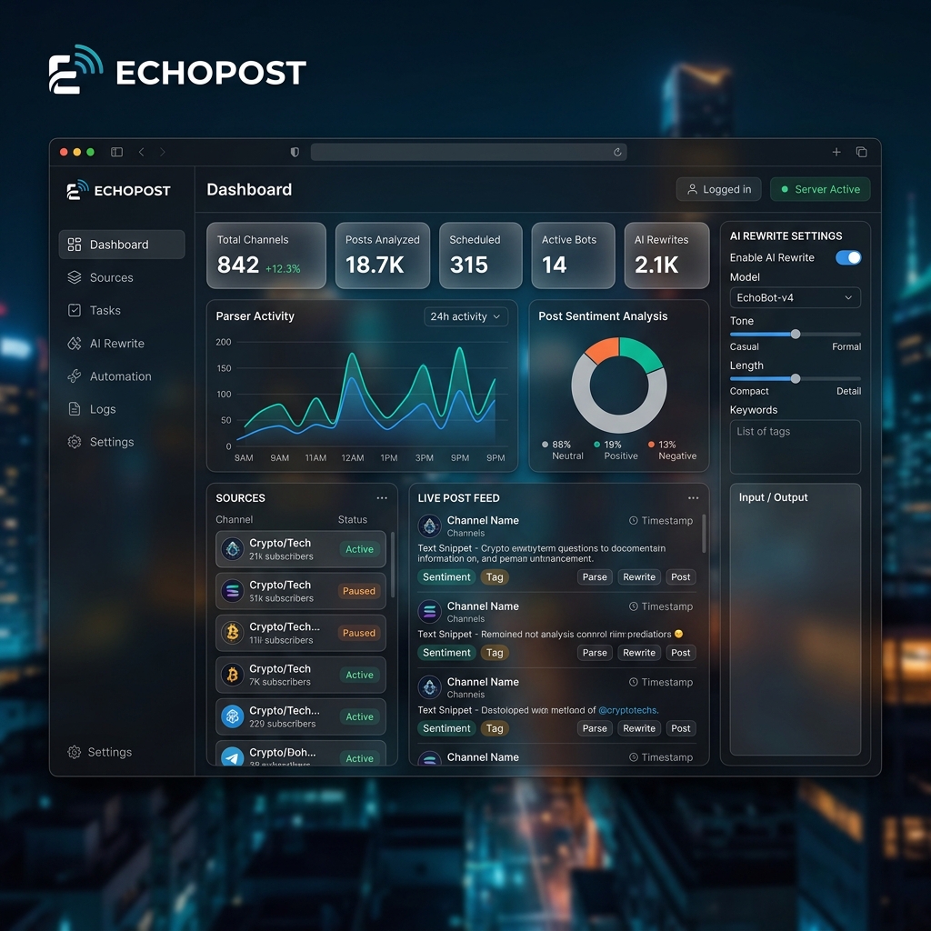 EchoPost Interface Mockup
