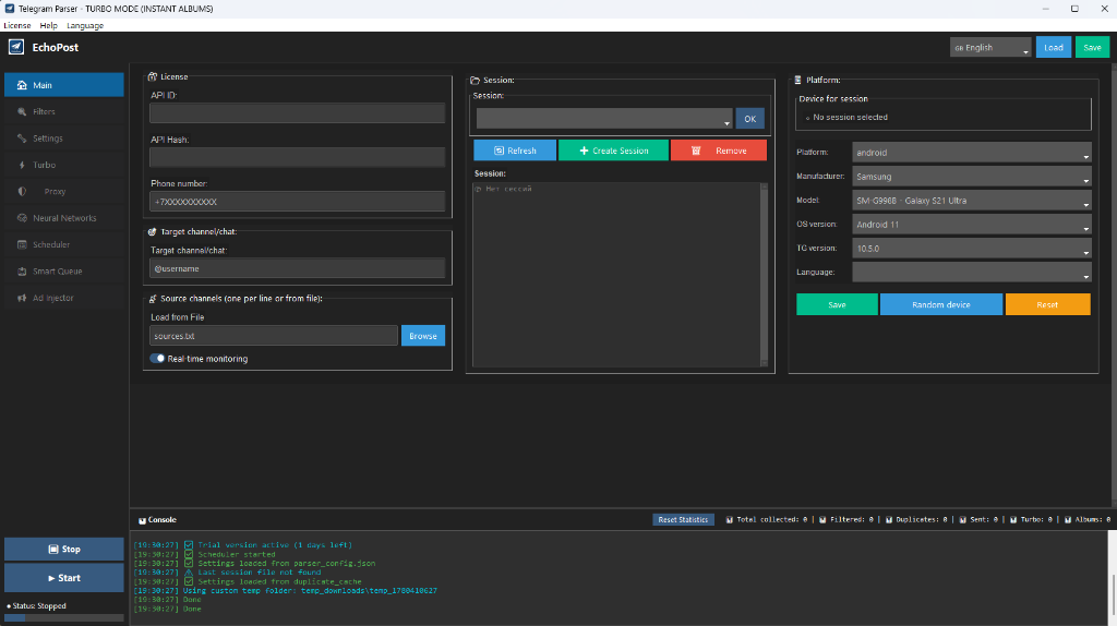 Main Interface